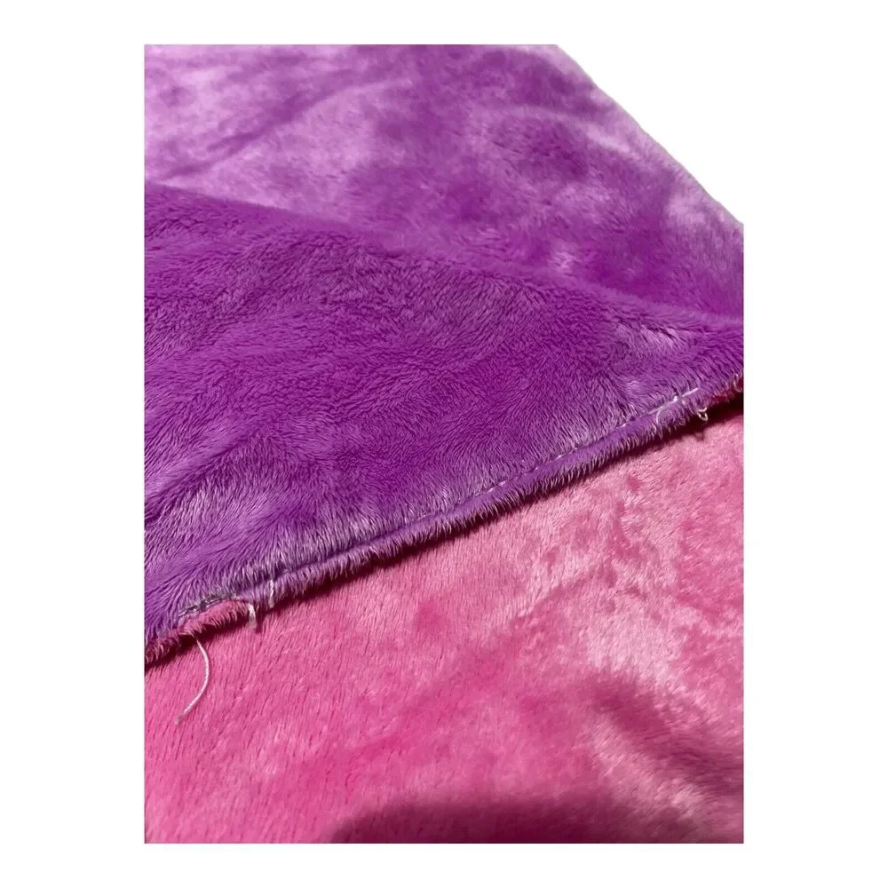 Animal Adventure Pink Purple Stars Baby Blanket Soft Plush Fleece Lovey